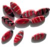 10 20x8mm Flat Oval Red Tortoise
